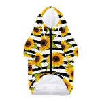 Sunflower Striped Pattern Print Dog Zip Up Hoodie