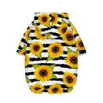 Sunflower Striped Pattern Print Dog Zip Up Hoodie