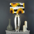 Sunflower Striped Pattern Print Drum Lamp Shade