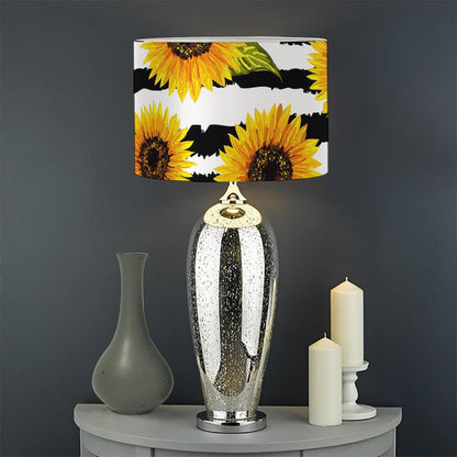 Sunflower Striped Pattern Print Drum Lamp Shade