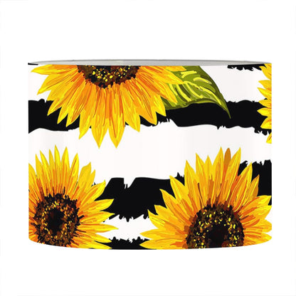 Sunflower Striped Pattern Print Drum Lamp Shade