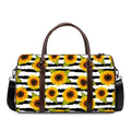 Sunflower Striped Pattern Print Duffel Bag