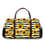 Sunflower Striped Pattern Print Duffle Bag