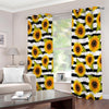 Sunflower Striped Pattern Print Extra Wide Grommet Curtains