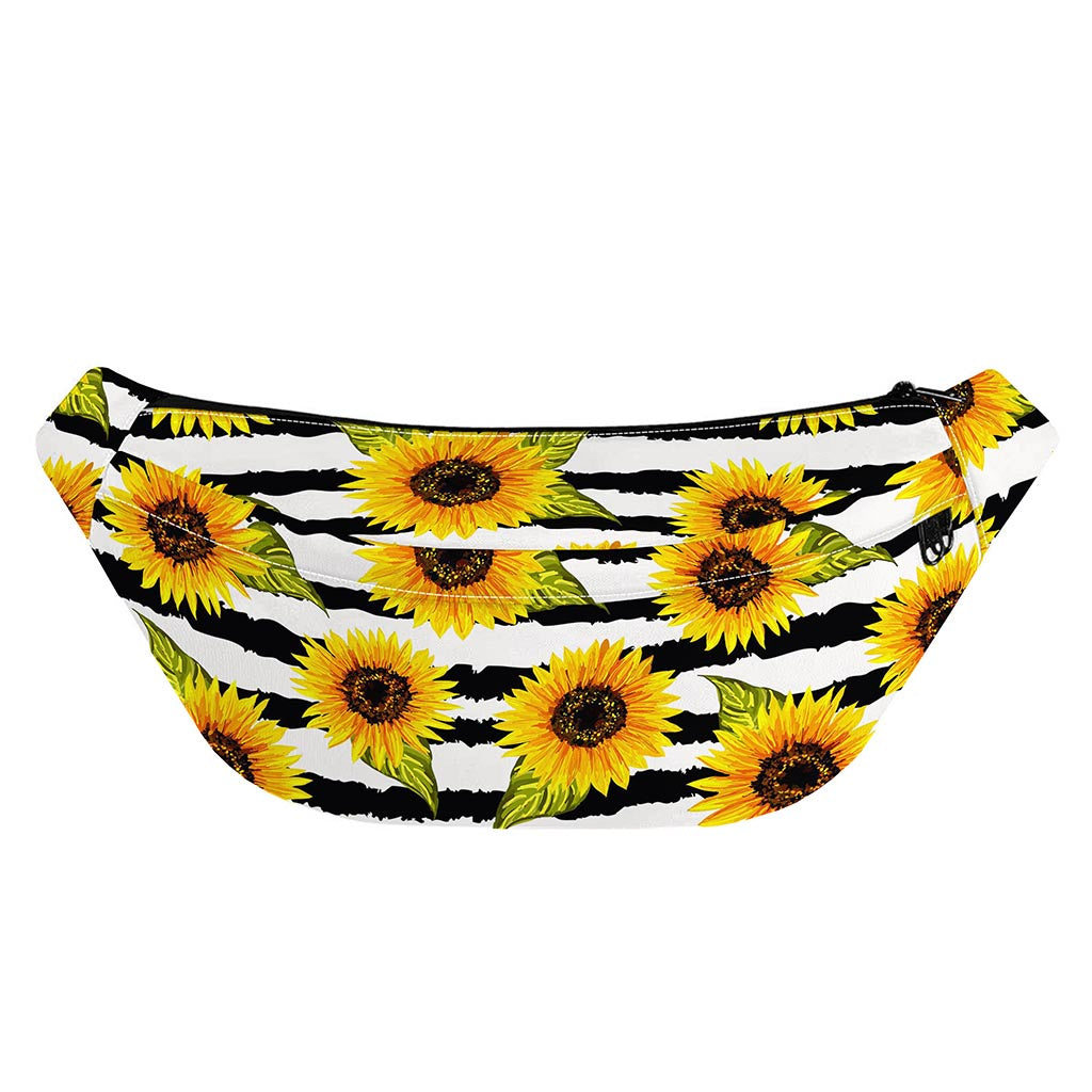 Sunflower Striped Pattern Print Fanny Pack