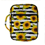 Sunflower Striped Pattern Print Front Pocket Bible Bag