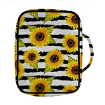 Sunflower Striped Pattern Print Front Pocket Bible Bag