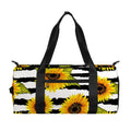 Sunflower Striped Pattern Print Gym Bag