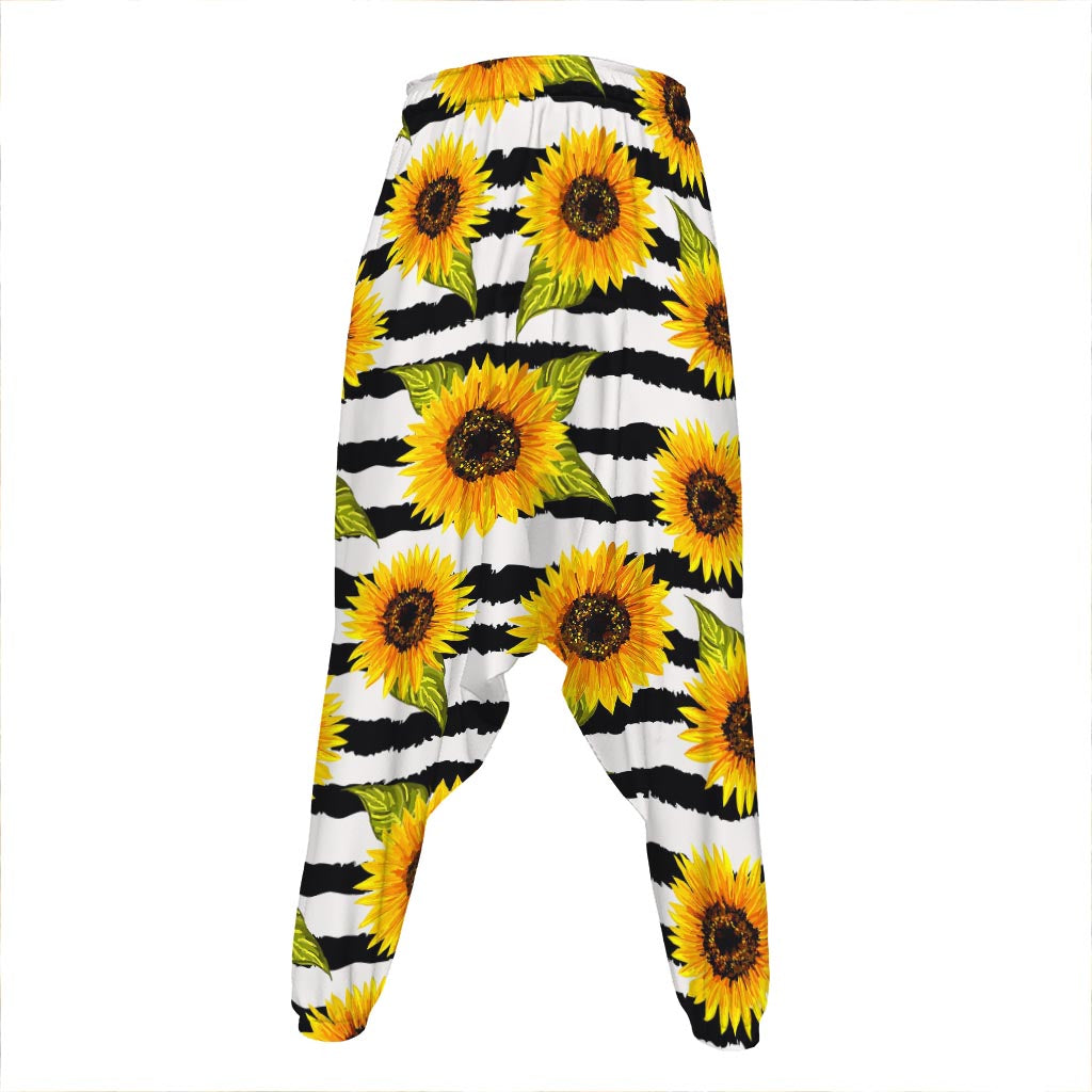 Sunflower Striped Pattern Print Hammer Pants