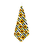 Sunflower Striped Pattern Print Hand Towel