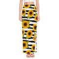 Sunflower Striped Pattern Print High Slit Maxi Skirt
