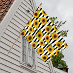 Sunflower Striped Pattern Print House Flag
