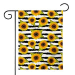 Sunflower Striped Pattern Print House Flag