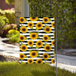 Sunflower Striped Pattern Print House Flag