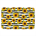 Sunflower Striped Pattern Print Indoor Door Mat