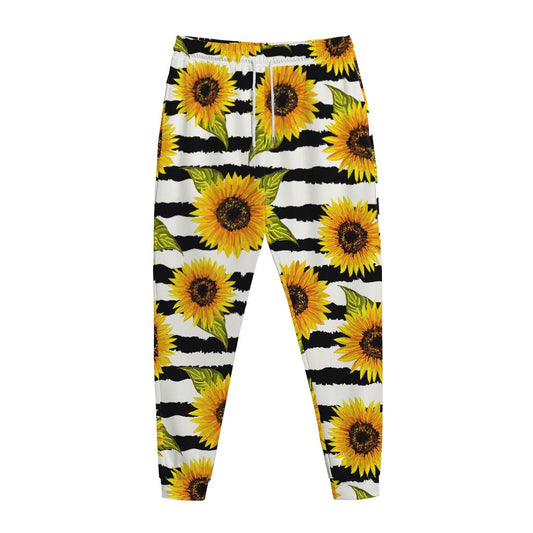 Sunflower Striped Pattern Print Jogger Pants