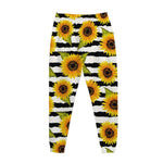 Sunflower Striped Pattern Print Jogger Pants