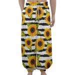 Sunflower Striped Pattern Print Lantern Pants
