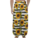 Sunflower Striped Pattern Print Lantern Pants