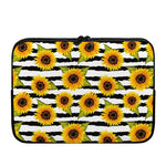 Sunflower Striped Pattern Print Laptop Sleeve