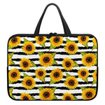 Sunflower Striped Pattern Print Laptop Sleeve With Handle