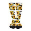 Sunflower Striped Pattern Print Long Socks