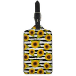 Sunflower Striped Pattern Print Luggage Tag