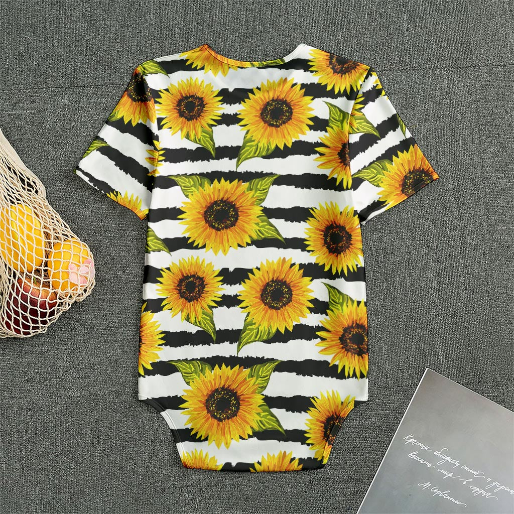 Sunflower Striped Pattern Print Men's Bodysuit