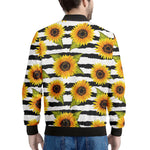 Sunflower Striped Pattern Print Men's Bomber Jacket