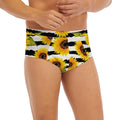 Sunflower Striped Pattern Print Men's Briefs