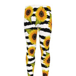 Sunflower Striped Pattern Print Men's leggings