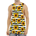 Sunflower Striped Pattern Print Men's Muscle Tank Top