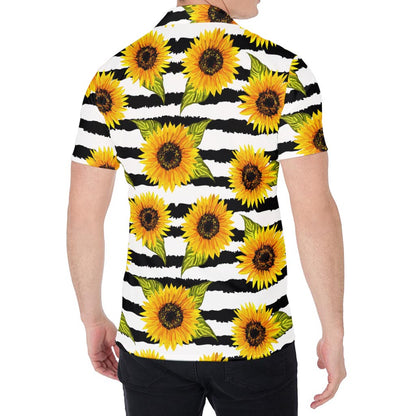 Sunflower Striped Pattern Print Men's Shirt