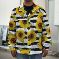 Sunflower Striped Pattern Print Men's Shirt Jacket