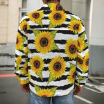 Sunflower Striped Pattern Print Men's Shirt Jacket