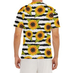 Sunflower Striped Pattern Print Men's Short Sleeve Rash Guard