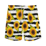 Sunflower Striped Pattern Print Men's Sports Shorts