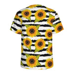 Sunflower Striped Pattern Print Men's Sports T-Shirt