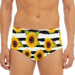 Sunflower Striped Pattern Print Men's Triangle Swim Briefs