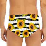 Sunflower Striped Pattern Print Men's Triangle Swim Briefs