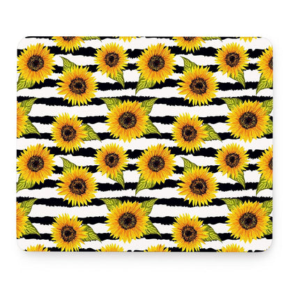 Sunflower Striped Pattern Print Mouse Pad