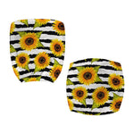 Sunflower Striped Pattern Print Office Chair Cover