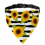 Sunflower Striped Pattern Print Over The Collar Dog Bandana