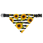 Sunflower Striped Pattern Print Over The Collar Dog Bandana