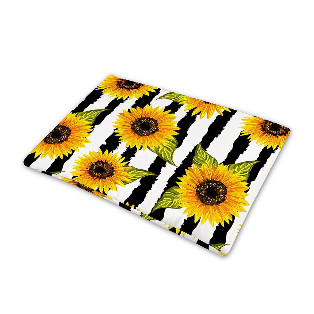 Sunflower Striped Pattern Print Pet Cooling Mat Cover