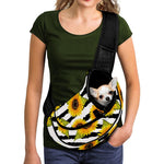 Sunflower Striped Pattern Print Pet Sling Carrier