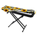 Sunflower Striped Pattern Print Piano Keyboard Cover