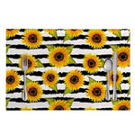 Sunflower Striped Pattern Print Placemat