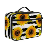 Sunflower Striped Pattern Print Portable Lunch Bag