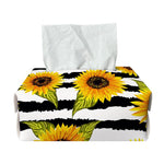 Sunflower Striped Pattern Print Rectangle Tissue Box Cover